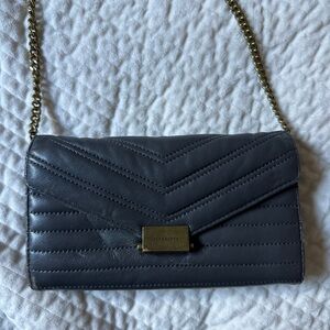All Saints Black Crossbody Bag with Chain Strap